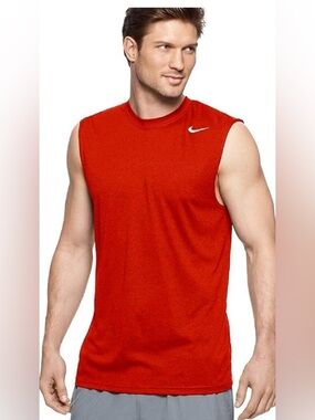 Nike Mens tank top Dri fit muscle shirt sleeveless crew neck size large A0117